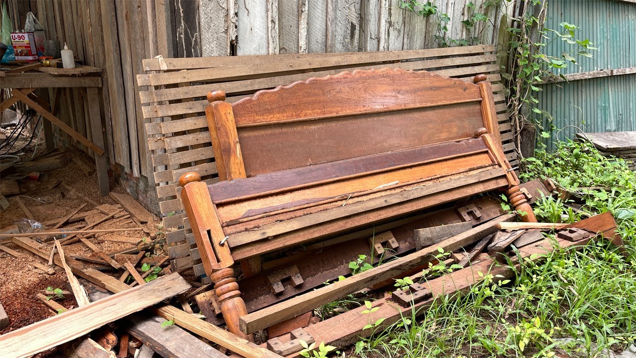 Beautiful Woodworking / How To Restore A Broken Wood Bed At Home By A Young Carpenter