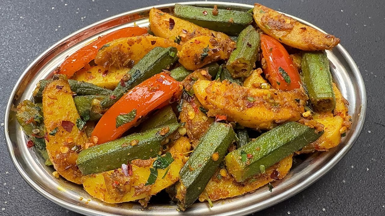 बिना प्याज -लहसुन लाजवाब आलू-भिंडी की सब्जी  | Aloo Bhindi Ki Sukhi Sabji Without Onion Garlic | 