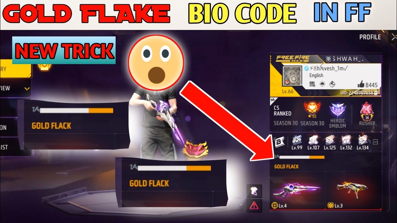 GOLD FLAKE CIGGERATE SYMBOL IN FREE FIRE BIO || HOW TO EDITING FREE FIRE BIO