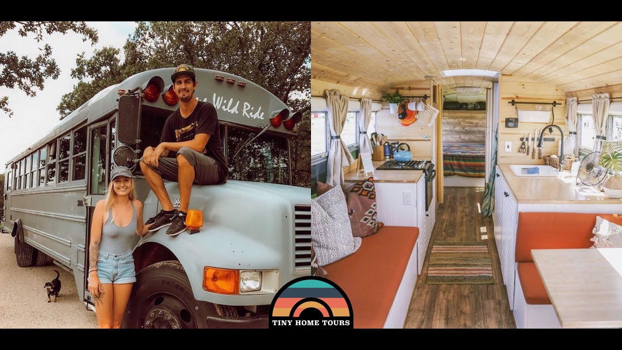 Couple Builds A Gorgeous School Bus Tiny House - Full Detailed Tour