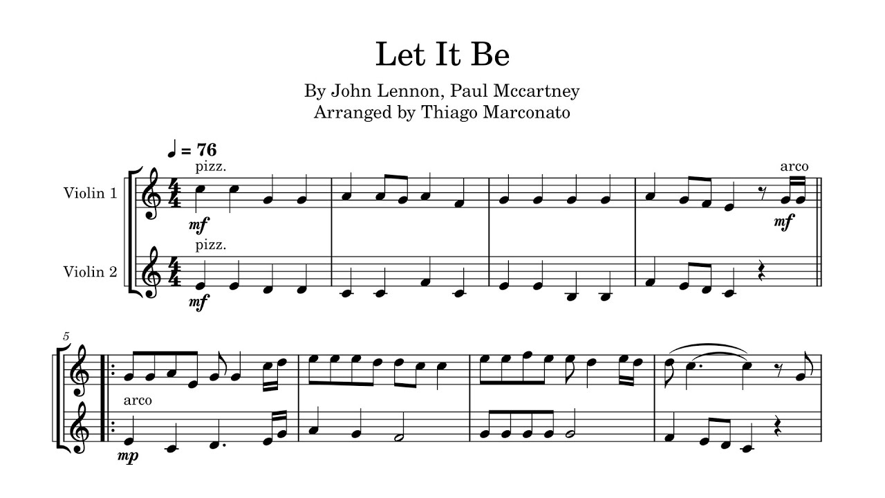LET IT BE (The Beatles) | Violin duet