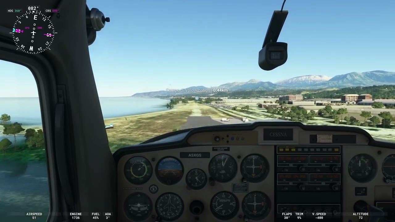 Atterraggio campo di volo Albatros Termini Imerese PATER-Flight Simulator-xbox series x -Cessna 152