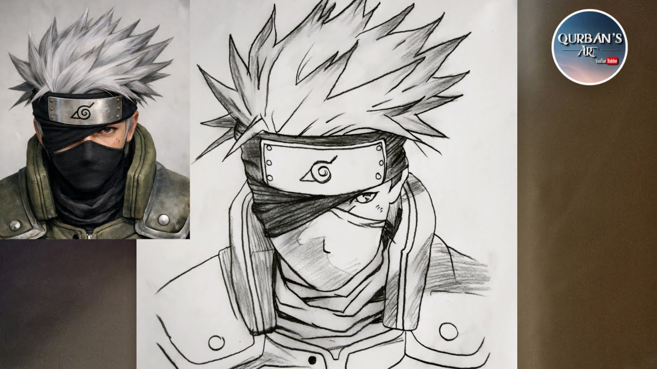 How to draw Kakashi Hatake | Naruto Drawing Tutorial step by step | Easy Anime Drawing.