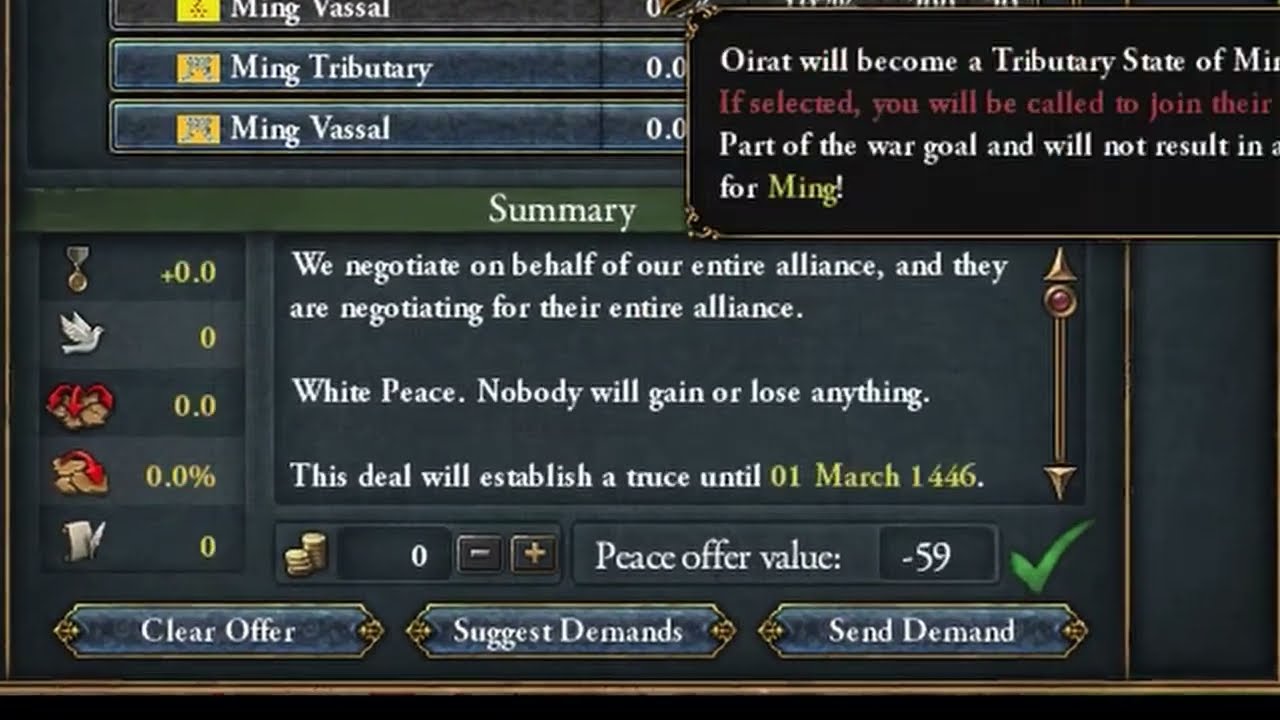 EU4 - 1.33.3 Force Tributary CB bug - infinite warscore
