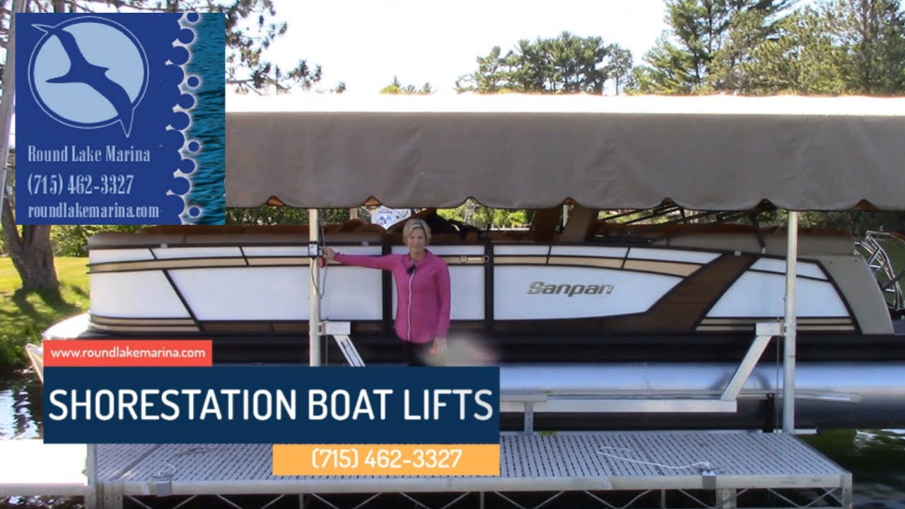 Shorestation Hydraulic Boat Lifts - Round Lake Marina - Hayward WI 54843 - 715-462-3327
