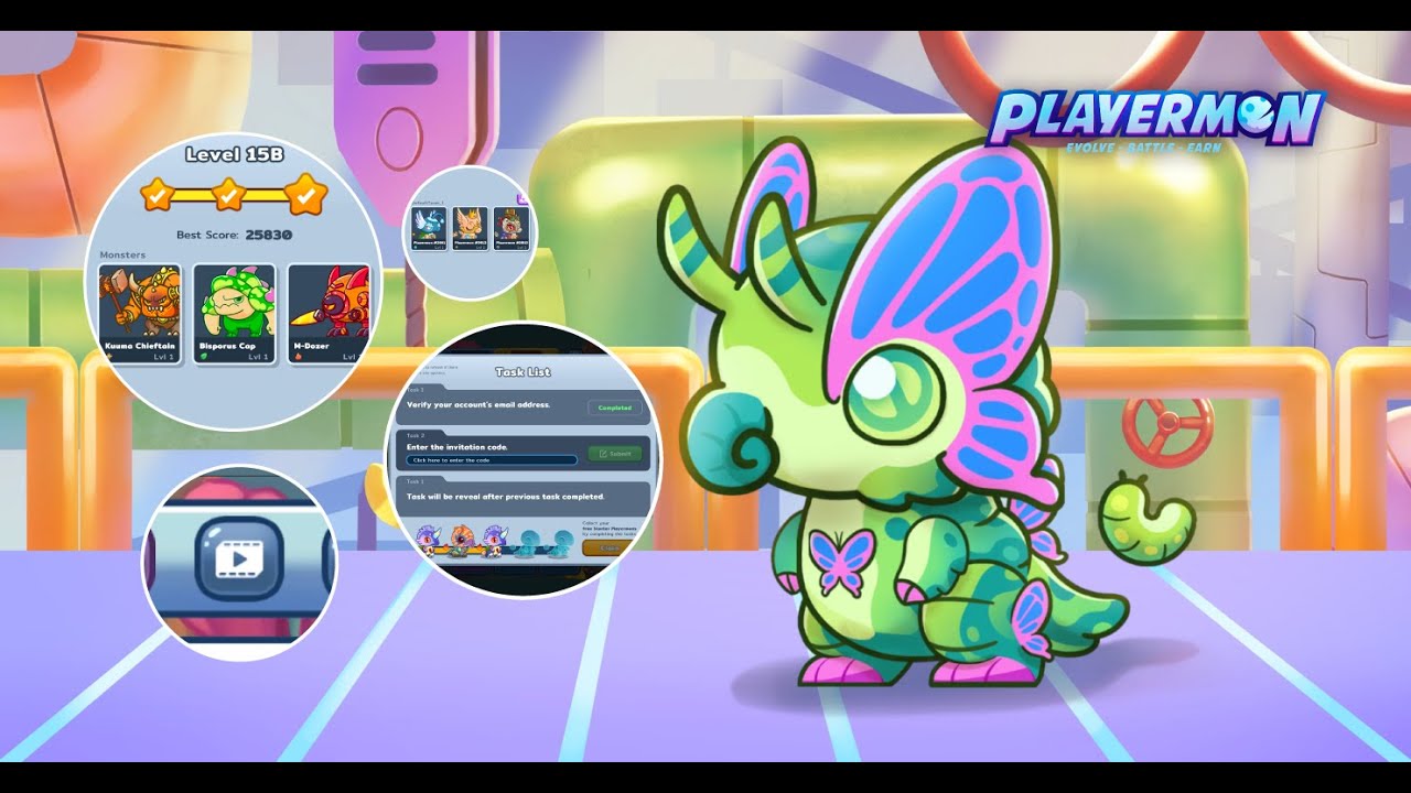 Playermon Game Feature Update 2 9.0:  Claim up to 5 Starter Playermons & Cinematic video unveils