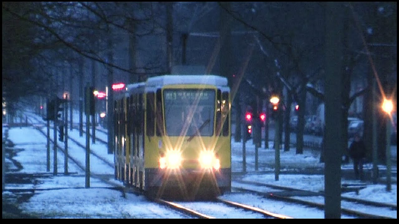 Tatra KT4+GT6 bei Schneefall in Wedding Müller-/Ecke Seestraße 20.2.2013