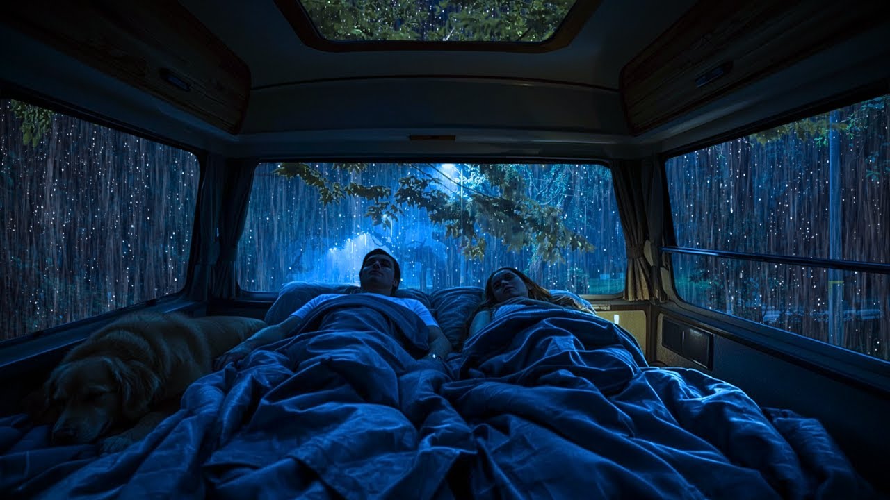 Cozy Car Sleep Sounds with Rain and Thunder 🌧️  Relaxing Ambience for Peaceful Rest