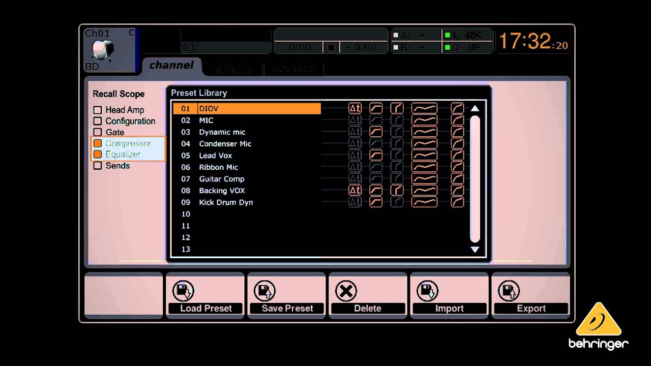 Getting To Know The X32: Preset Library