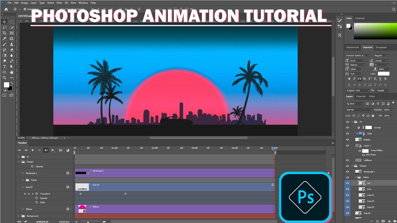 Photoshop animation tutorial - simple 2d animation with Photoshop