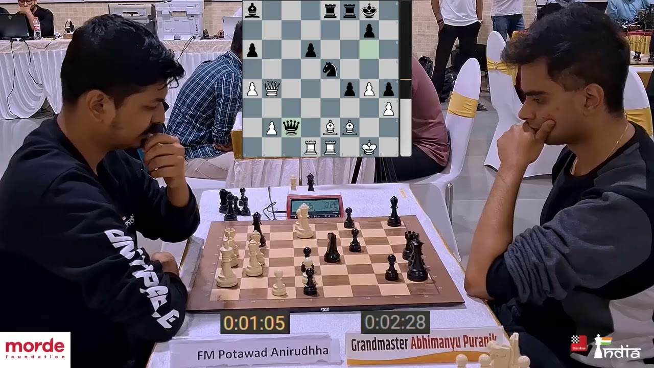 FM Potawad Anirudhha vs GM Abhimanyu Puranik | Morde Foundation 2nd Open Rapid Tournament