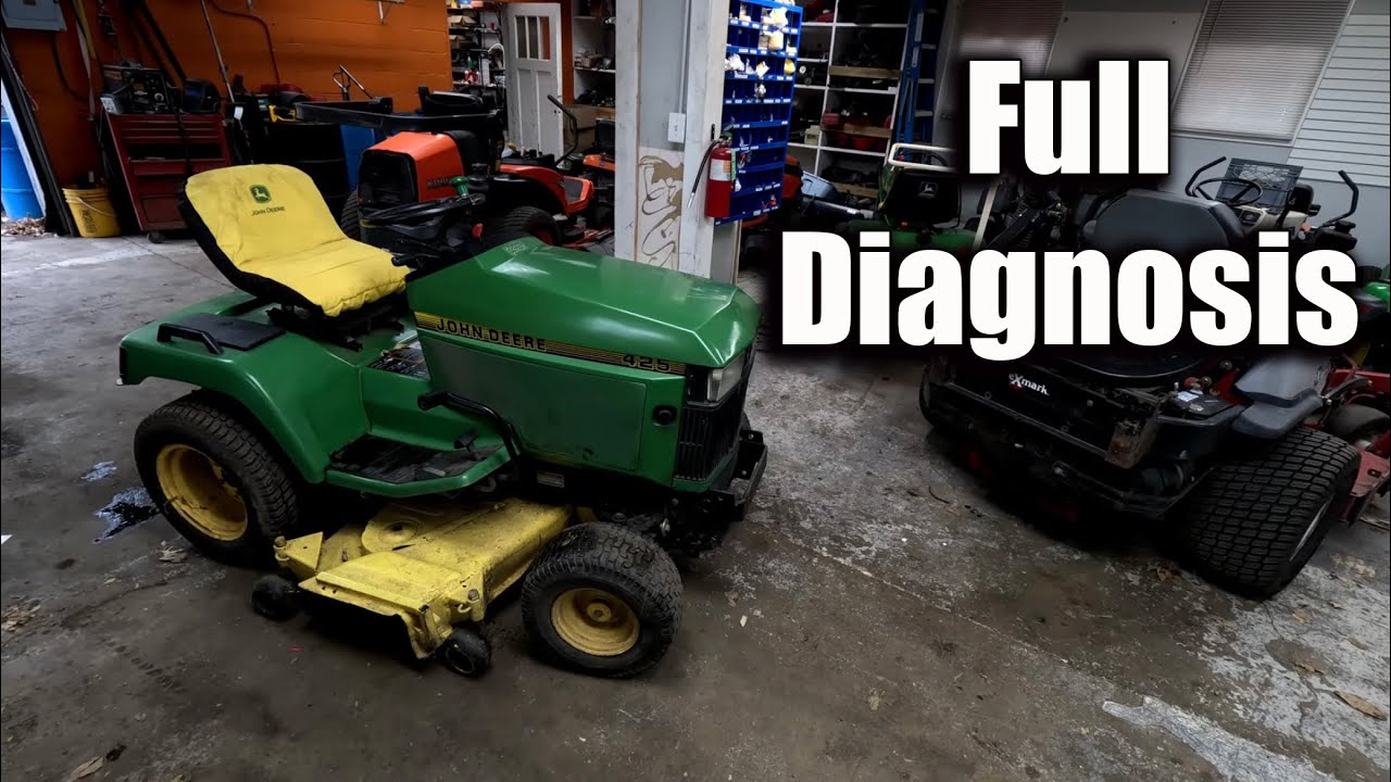 Самоходная газонокосилка John Deere 425 буксует, глохнет, не работает, теряет мощность под нагруз...