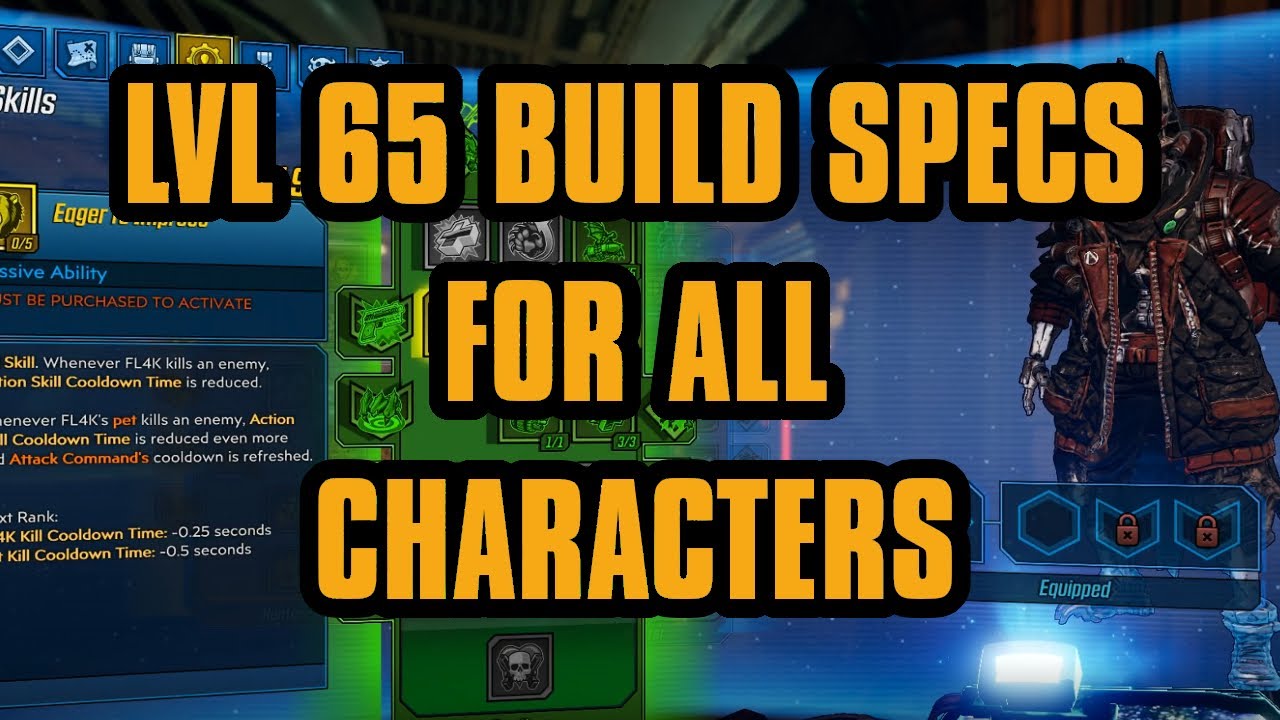 Level 65 Build Specs for All characters | Borderlands 3