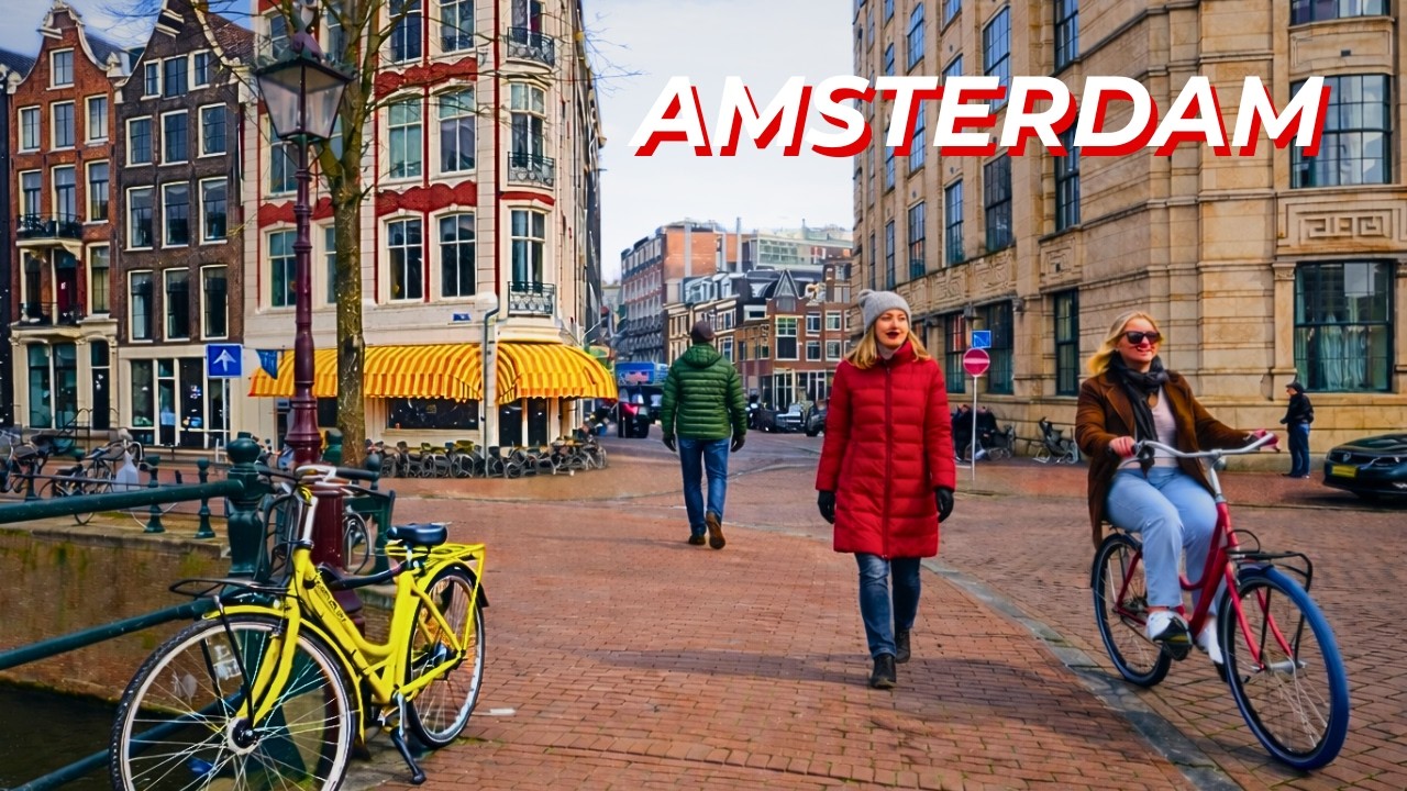 Is Amsterdam Crowded in February? Walking Tour POV, 4K