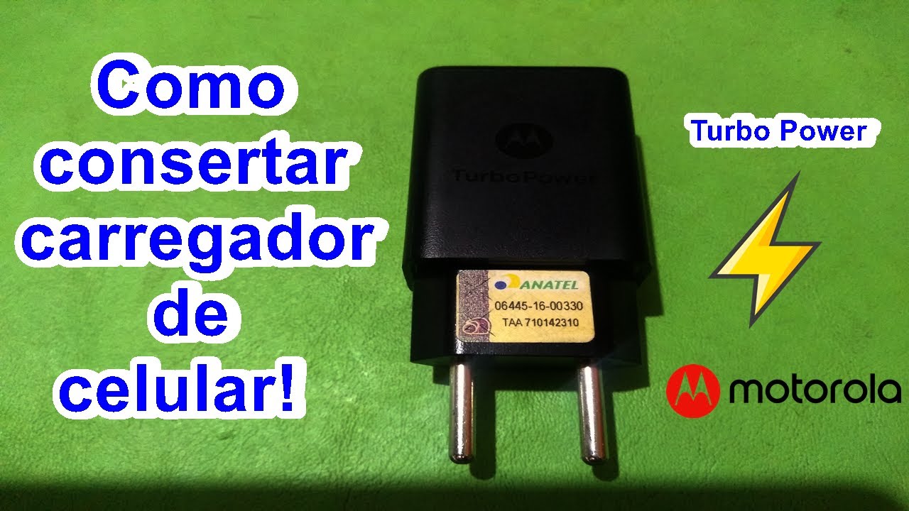 Como consertar carregador de celular (turbo power motorola)
