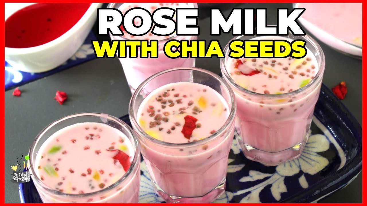 ROSE MILK with Chia Seeds Recipe | MILKROSE drink recipe | ROSE MILK summer drink