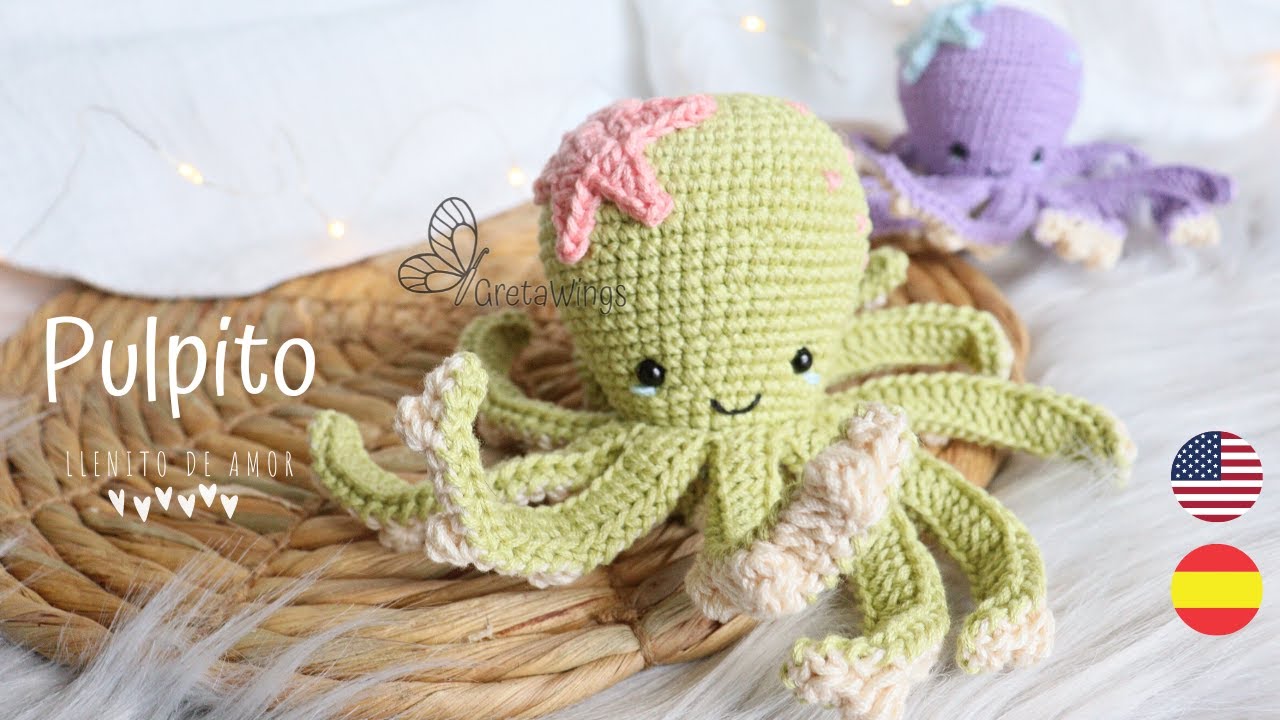 Pulpo Amigurumi Tutorial Sub 🇺🇸🇪🇸/ GretaWings