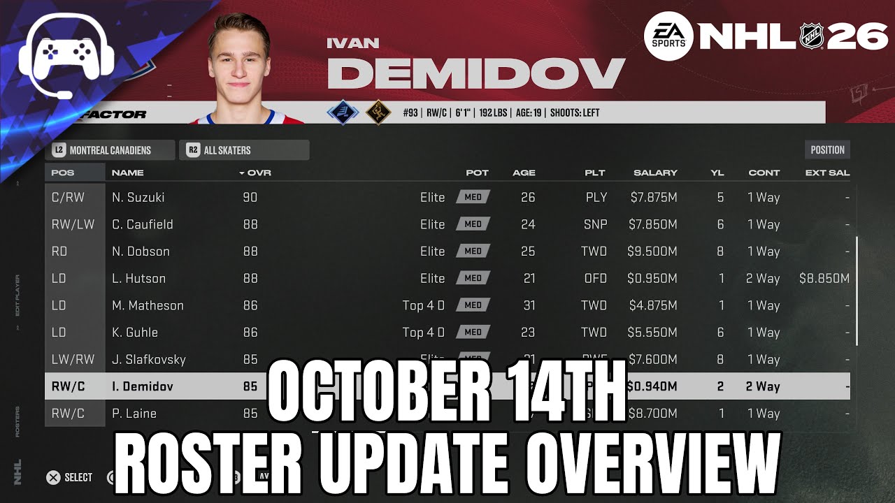 NHL 26 | ОБЗОР ОБНОВЛЕНИЯ СОСТАВА ОТ 14 ОКТЯБРЯ