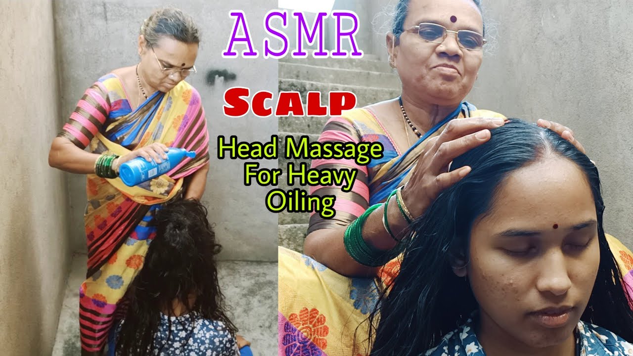 Heavy Hair Oiling Challenge, Scalp ASMR By Barber Style/Head Massage to Relaxation with real sounds