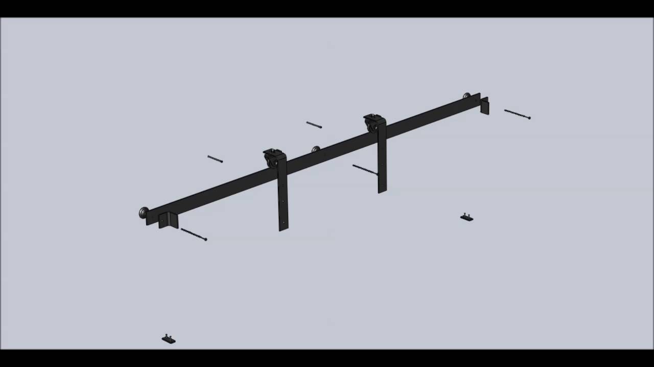 Montaggio del Kit Binario per Porte Scorrevoli Esterno Muro in Ferro Antico LE FABRIC, Made in Italy