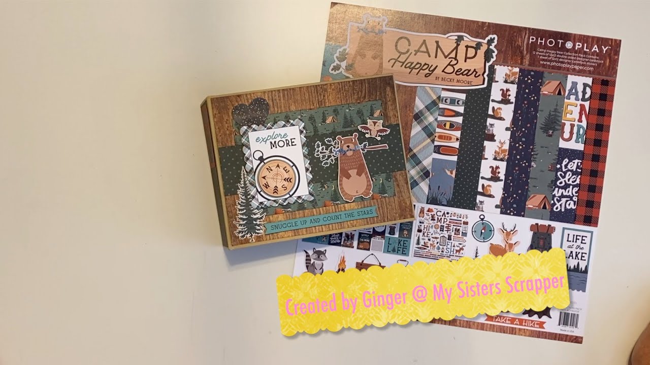 Photoplay Camp Happy Bear Mini Album   ButtonFarm Club