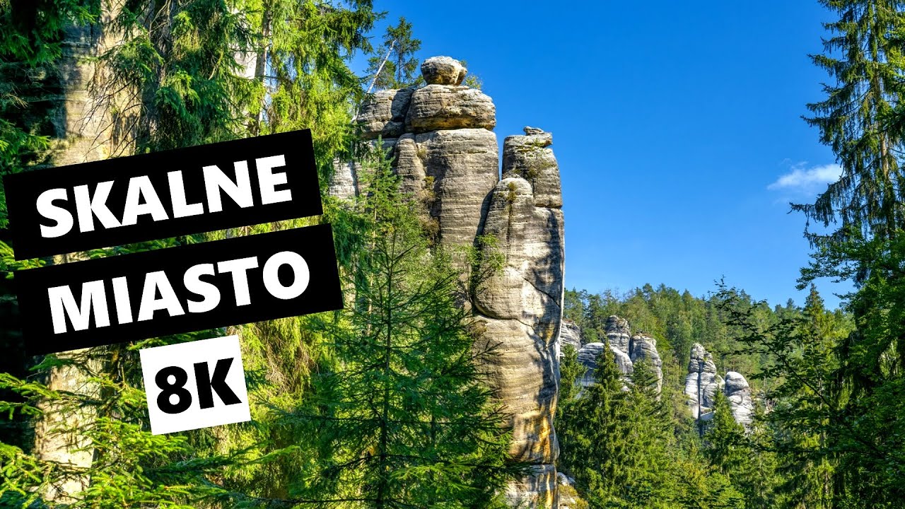 Skalne miasto w 8K | Skały, g&oacute;ry, Adr&scaron;pach, Czechy, skalny teatr, podr&oacute;że