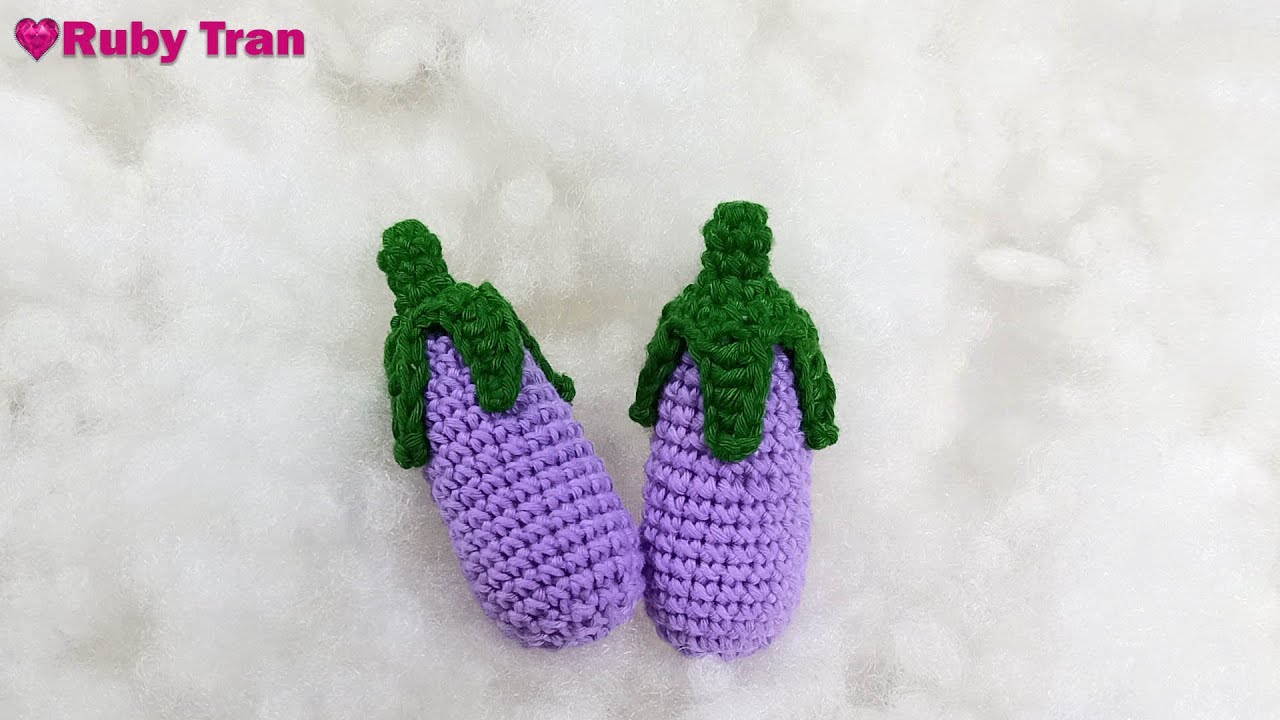 Hướng Dẫn Móc Trái Cà Tím Làm Móc Gắn Chìa Khóa | Crochet Keychain Eggplant Fruit Amigurumi Handmade