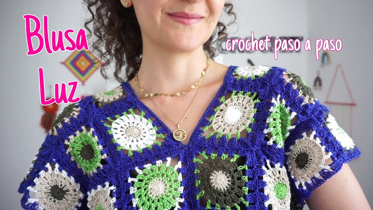 Blusa Luz crochet mc ❤️ top con granny square
