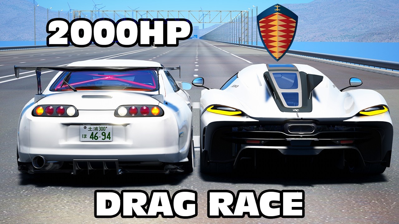 2000HP Toyota Supra vs Koenigsegg Absolut DRAG & TRACK RACE