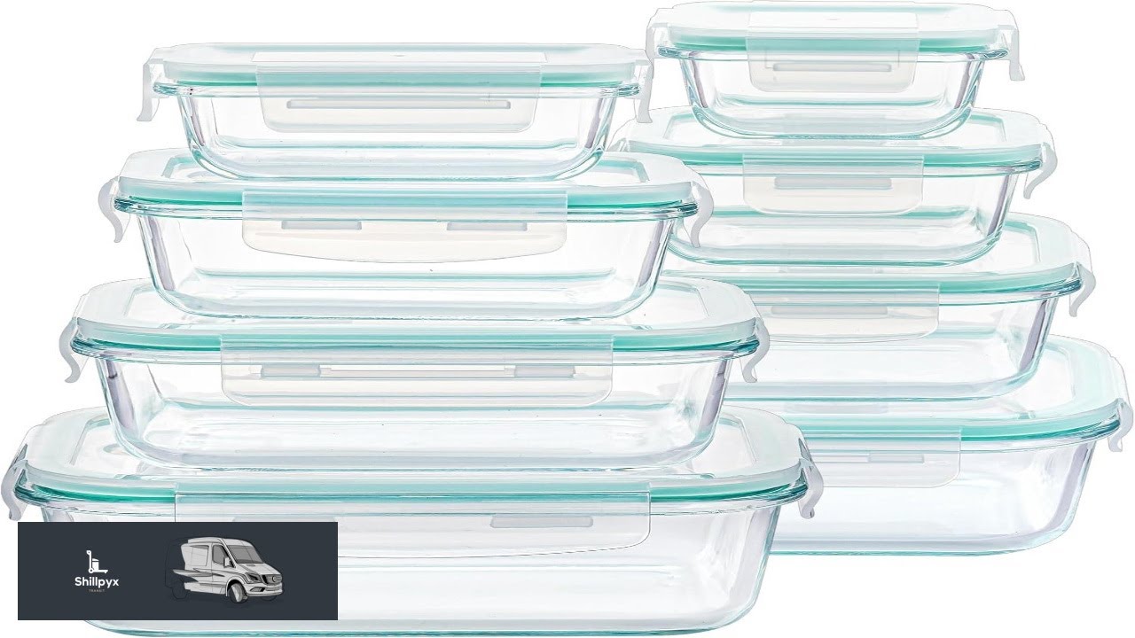 Vtopmart 8 Pack Glass Food Storage Containers with Airtight Lids Glass Meal