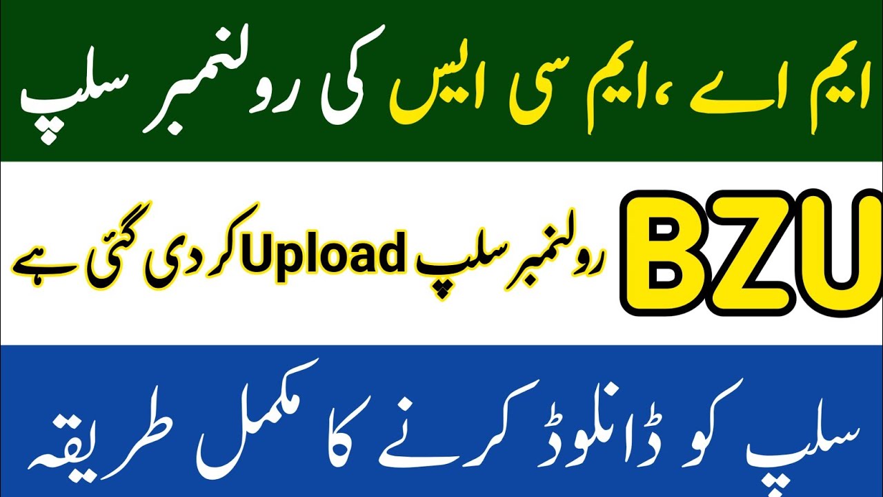 M.A/M.Sc ( Annual Roll slip) | composite Roll slip | BS program Rollno Slip|