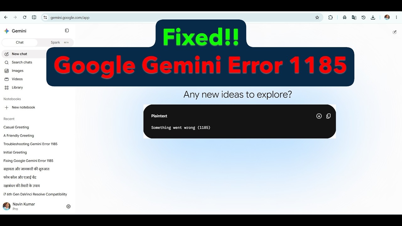 Как исправить ошибку 1185 в Google Gemini: что-то пошло не так