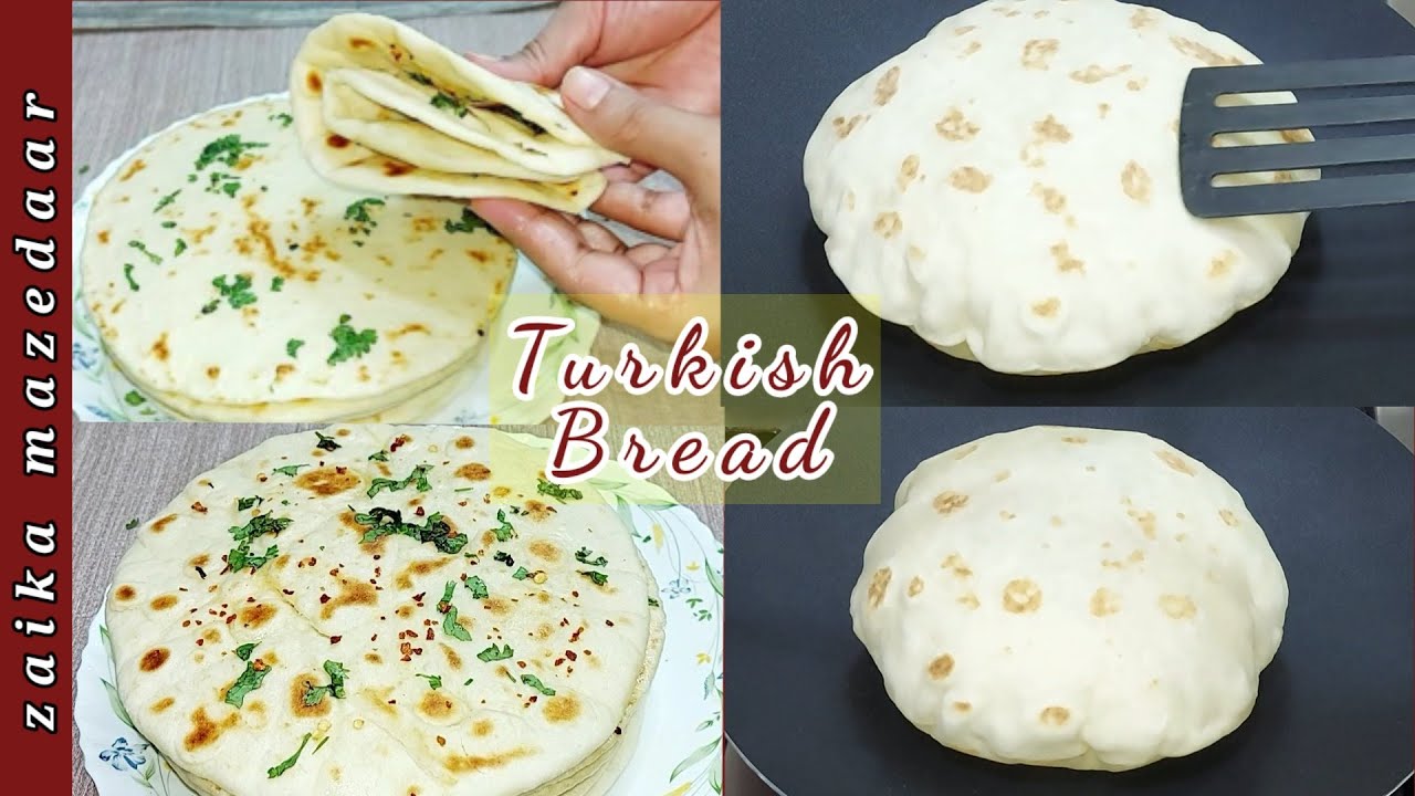 The Perfect Puffy Bread ON Tawa | No Knead Turkish Flat Bread Recipe | The Easiest Bread Recipe |