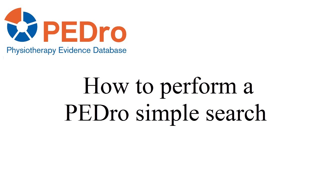 PEDro simple search - English