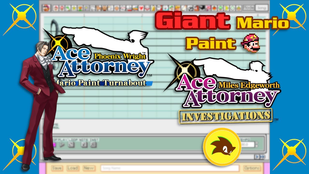 Giant Mario Paint - Ace Attorney Investigations: Miles Edgeworth - Pursuit~ Lying Coldly