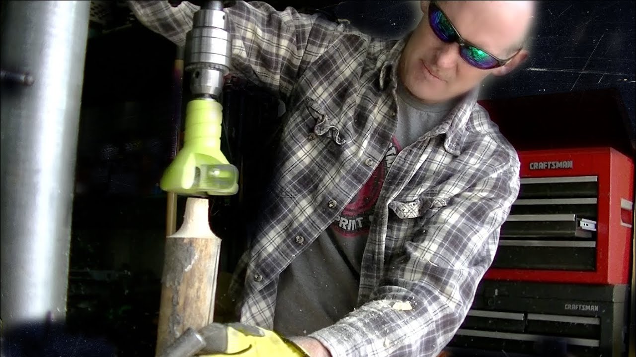 Tenon Cutter Drill Press for Making Log Stair Spindles