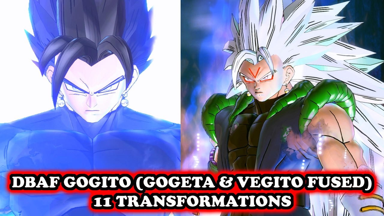 Gogito (Gogeta & Vegito Fusion) ALL 11 TRANSFORMATIONS [SSJ-2-3-4-G-B-KK-x10-Omni-Omni 2-Omni 3] XV2