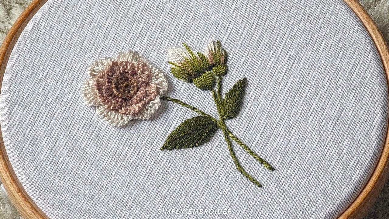 Stitching Hand Embroidery Elegant Flowers: Cast On Stitch Tutorial/Embroidery For Beginners