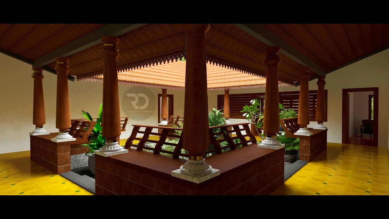 4BHK Kerala Traditional Home Tour | D5Render | Riddha Designs | Courtyard | 4K | 3d Animation