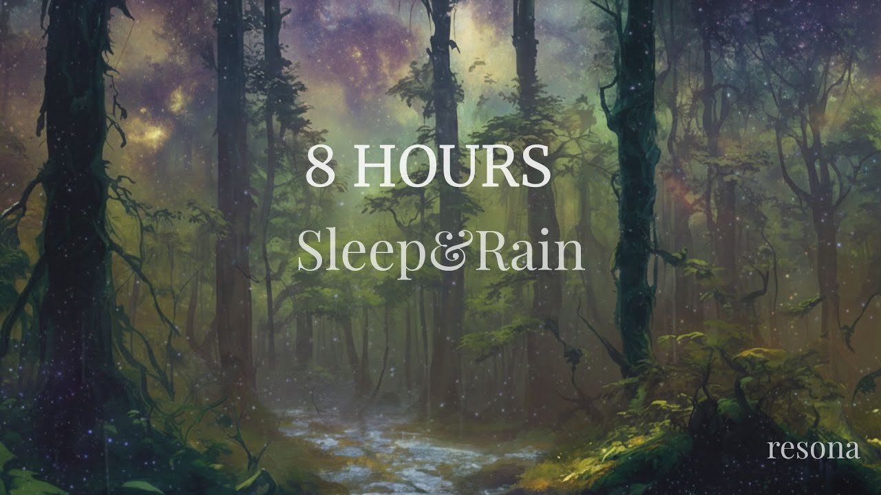 Healing Insomnia | Cosmic Rainforest: 8 Hours of Rain & Space Ambience