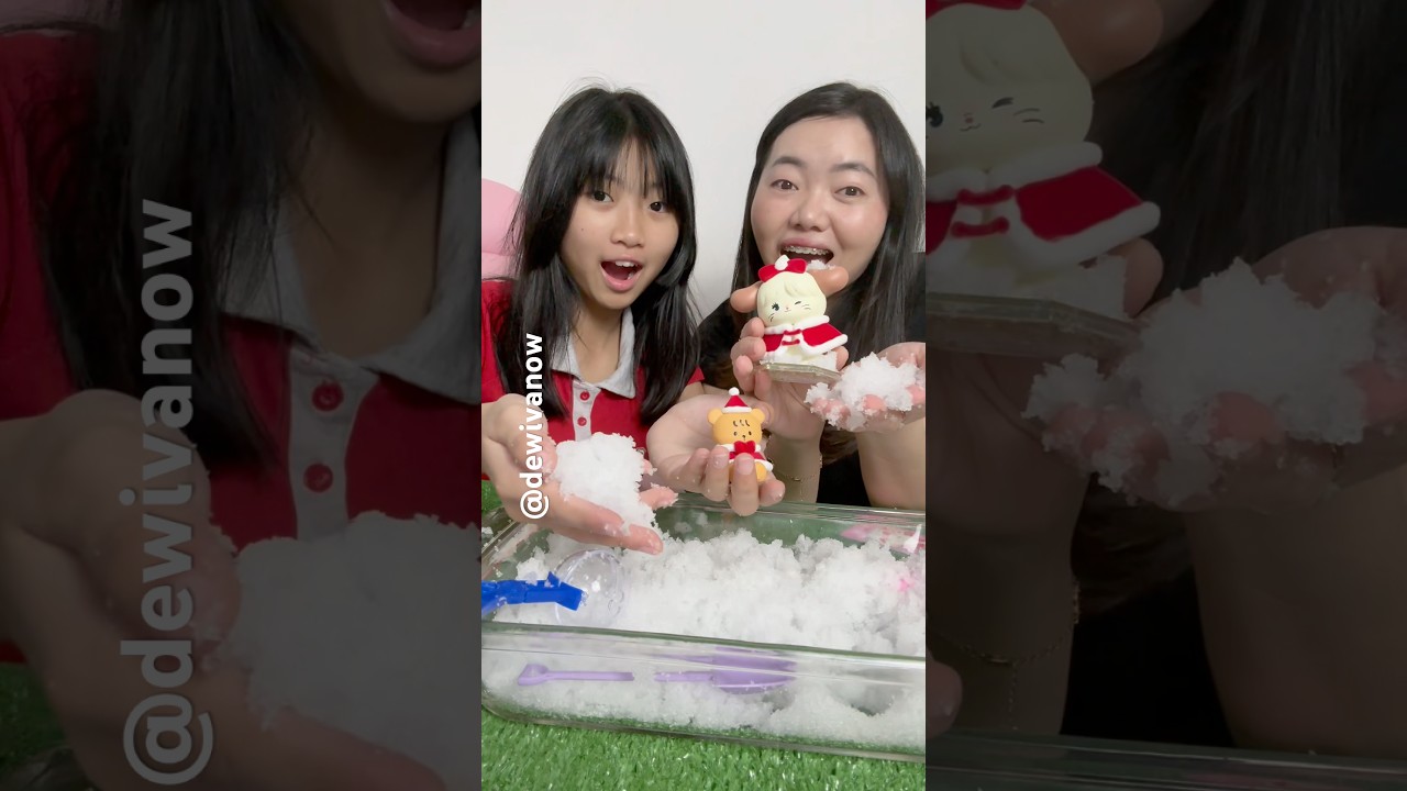 Main salju saljuan pakai blindboxnya miniso #minisoindonesiablindbox