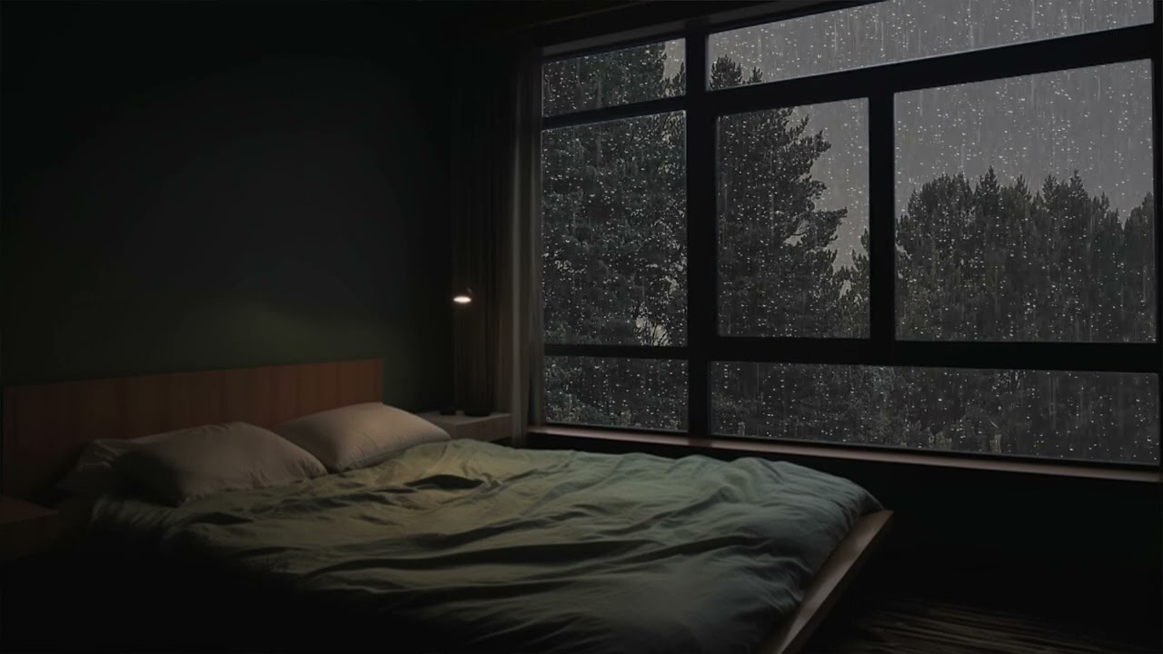 窓の外から土砂降りの雨音を聞きながら、一日中長めの昼寝をしましょう | 睡眠、集中、瞑想のための ASMR レインドロップ