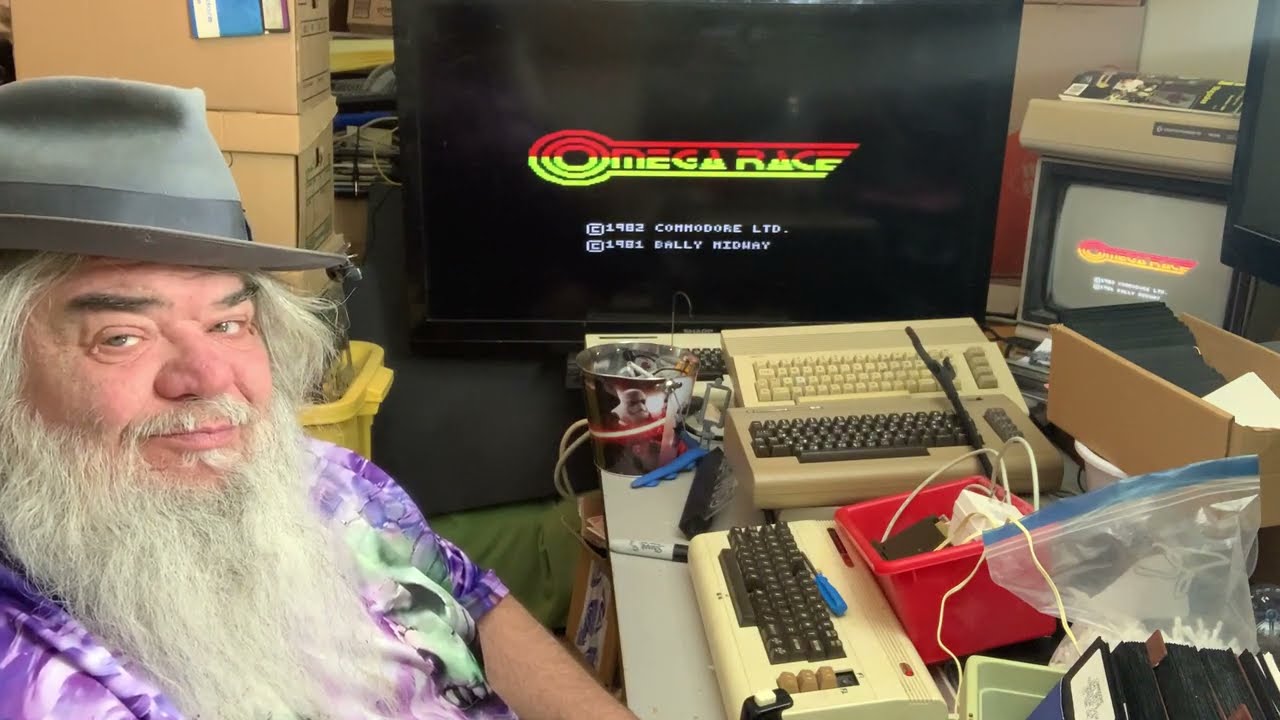Commodore Vic-20 Testing A Microphone Strange Sounds Be Gone Omega Race 64 C-64 C64 - Episode 3173