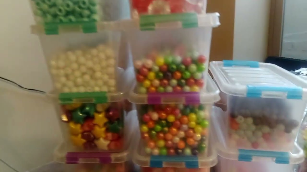 Organizing my new Beads in my New containers #Asmr #satisfying 