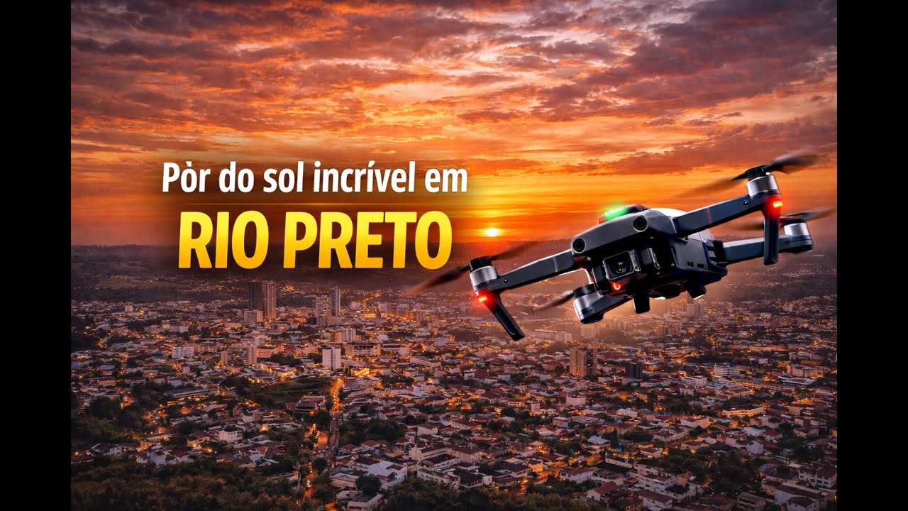 Quando o sol se despede o drone acompanha