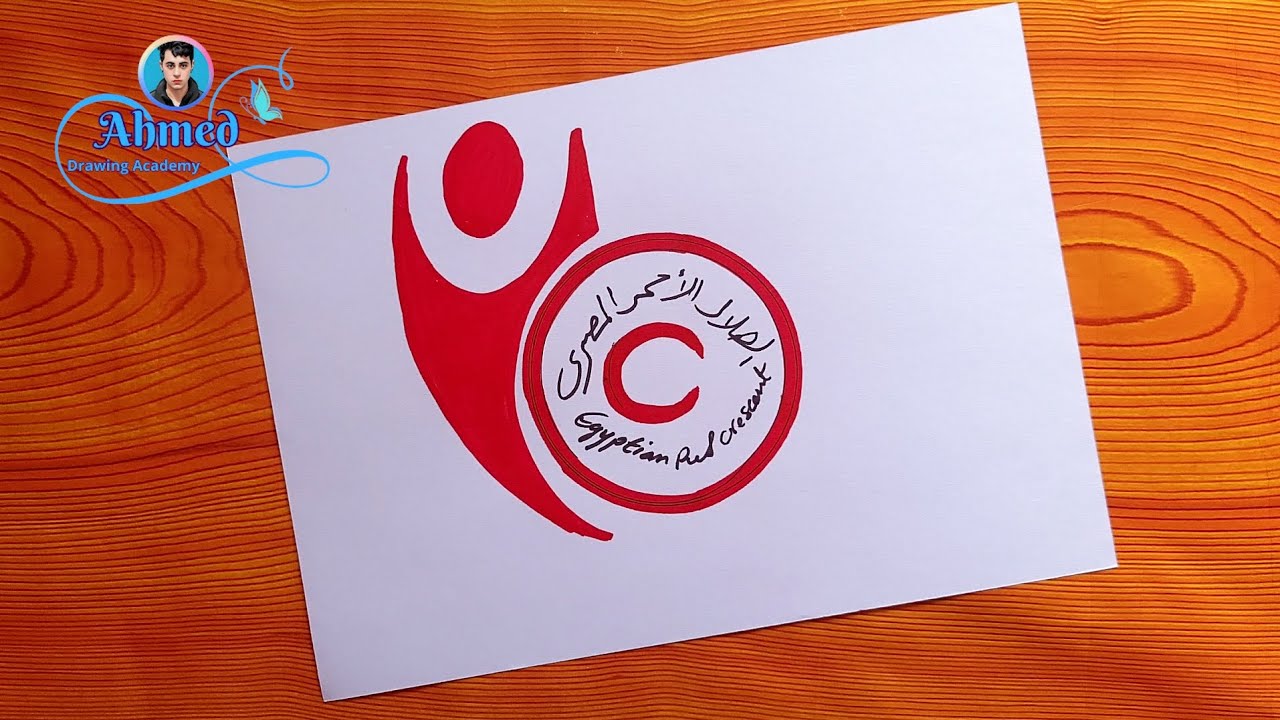رسم شعار الهلال الاحمر المصري || 1 || Drawing the Egyptian Red Crescent logo