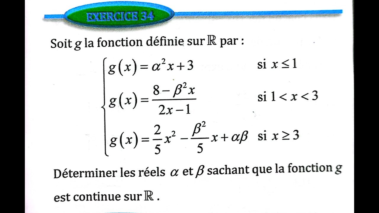 Limite et continuité 2 bac SM Ex 34 et 35 et 36 et 37  page 55 Almoufid