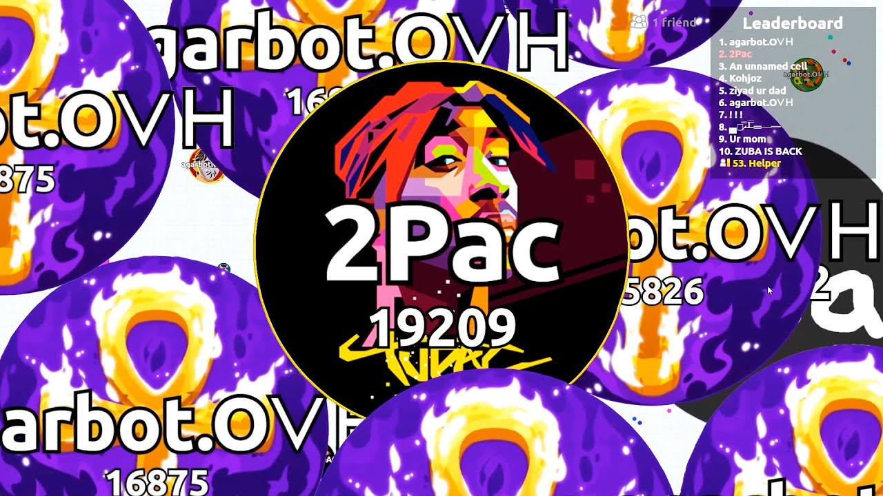 Playing Agar.io With New 2Pac Skin! Epic Duo Gameplay