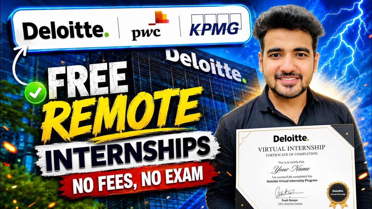 Deloitte (FREE) Virtual Internships 2026 | No Fees, No Exam | Free Certificate | Anyone can apply
