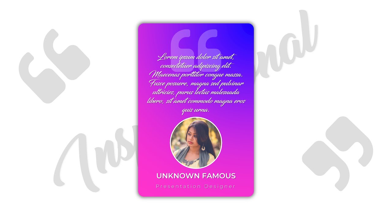 Quote Card PowerPoint Template Free - Inspirational - Free PowerPoint Template